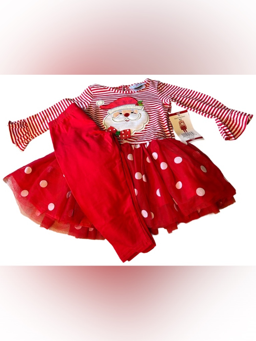 Red Santa Tutu Dress & Leggings - Kids Costume